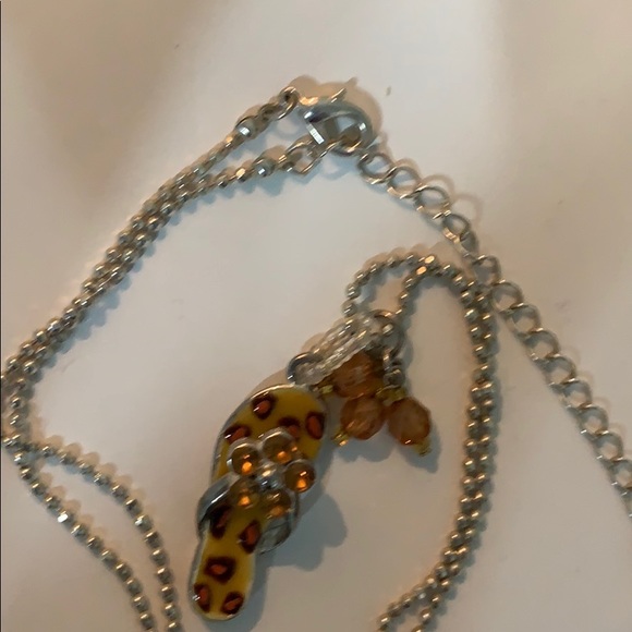 Necklace Beach Sandal Necklace 11” Drop - Picture 3 of 6